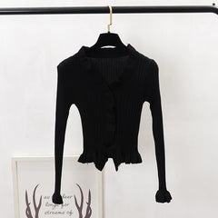 Women Ruffles Sweaters Cardigans